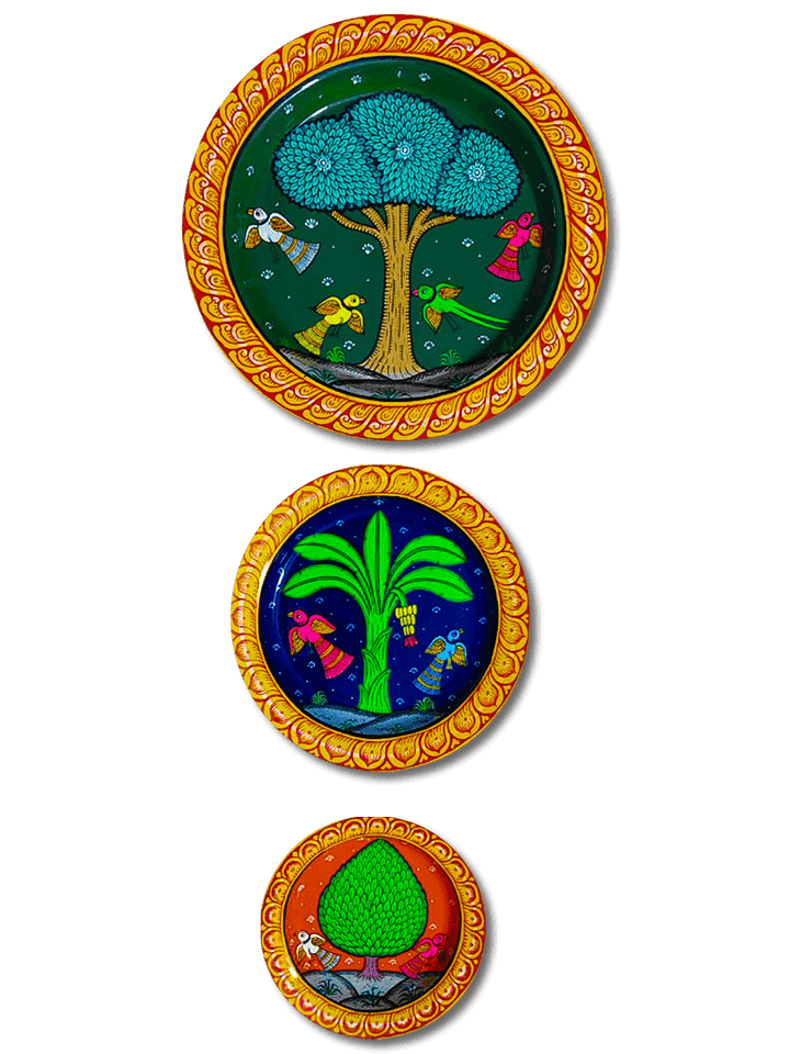 A Song of Life and Colors Trilogy - Pattachitra Plate by Apindra Swain for Home Decor Thumbnail