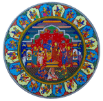 Buy Radhna Krishna  Pattachitra Wooden Wall Plates 
