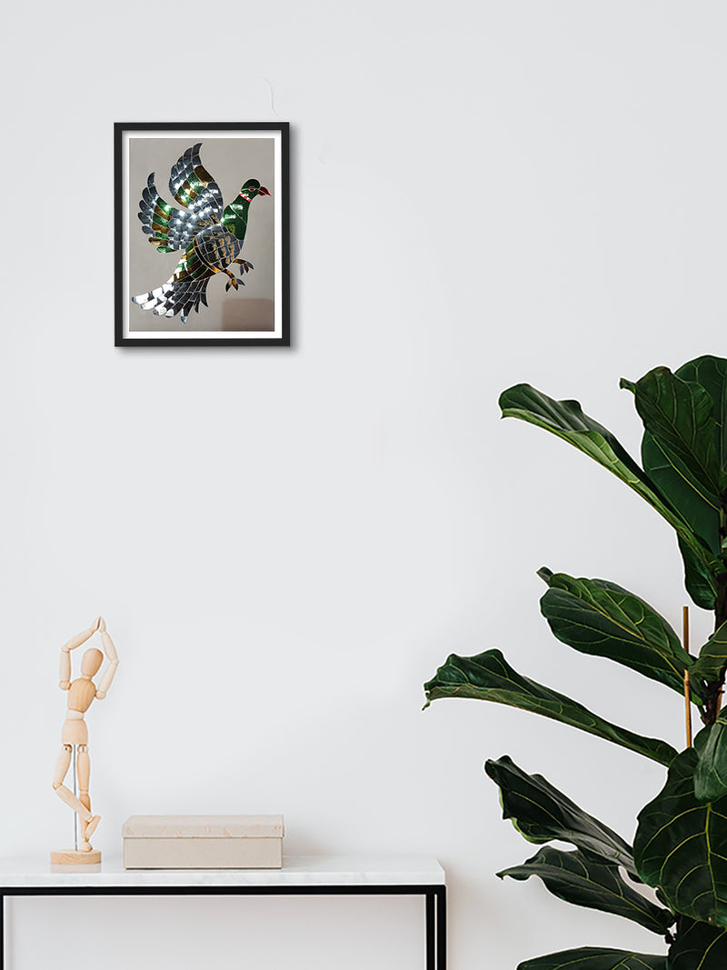 A Symphony in Green: A Thikri Glasswork of a Parrot by Happy Kumawat