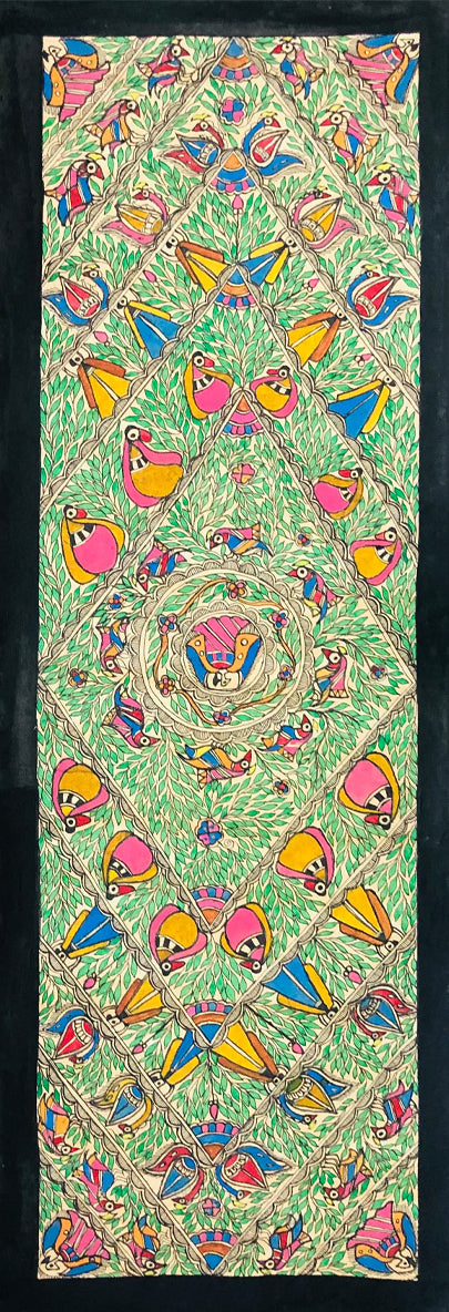 A Symphony of Radiance: Ethereal Geometry Madhubani Painting by Ambika Devi Thumbnail