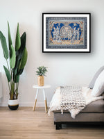 Shop A Tapestry of Divine Love: The Mythical Saga of Ram-Sita Darbar on a canvas 