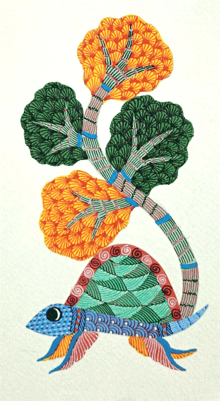 Nature's Abode: A Turtle's Refuge in Gond by Kailash Pradhan Thumbnail