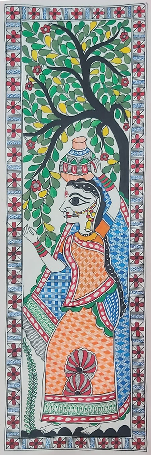 A Village Woman in Madhubani by Priti Karn Thumbnail