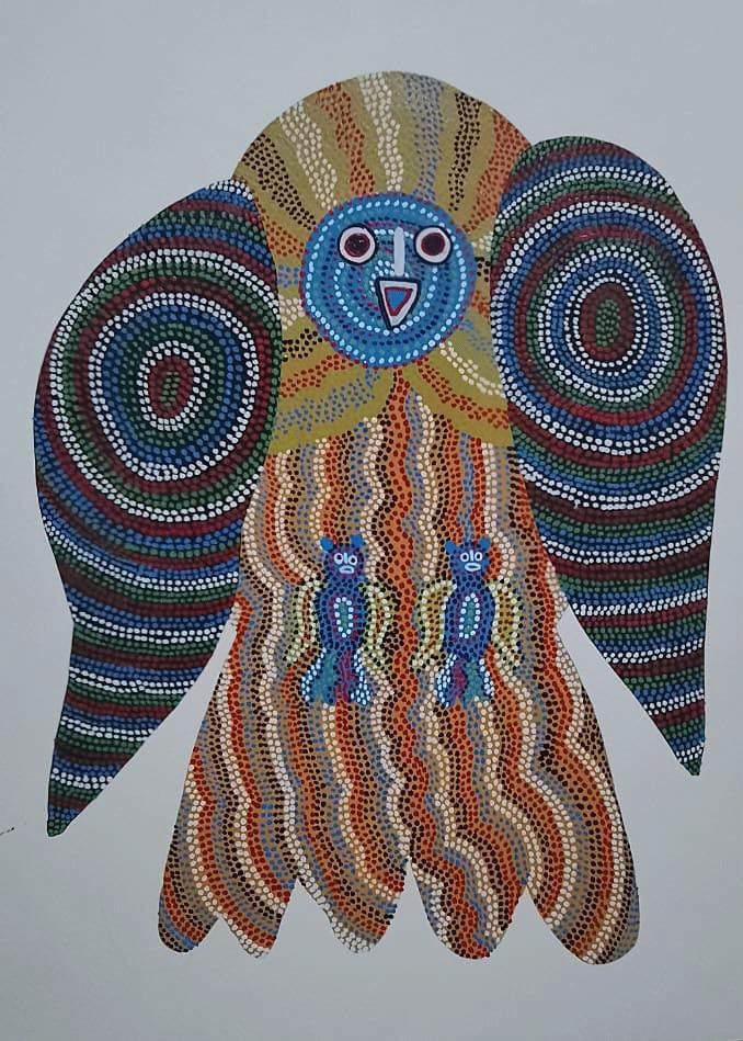 A majestic owl Bhil art by Shersingh Bhabor Thumbnail
