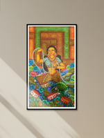 Lady with Flowers Kerala Mural Painting by Adarsh
