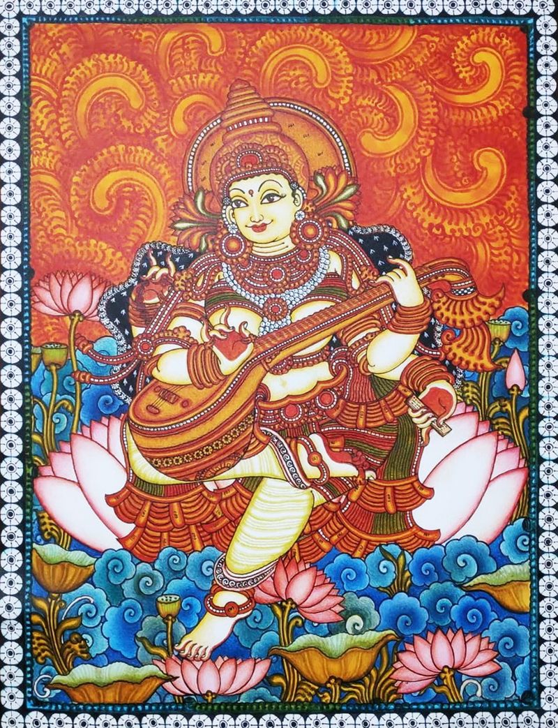 Buy Saraswati Kerala Mural Painting by Adarsh