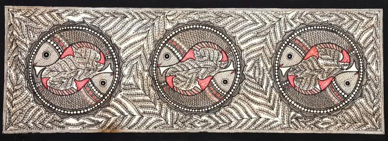 Buy Fishes in Pond Madhubani Painting by Ambika Devi