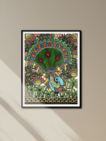 Dancing Peacock Madhubani Painting by Ambika Devi for sale