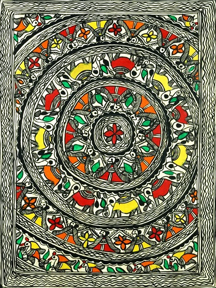 Godna Madhubani Painting by Ambika Devi Thumbnail
