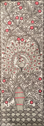 Buy Peacock on a Tree of Life Madhubani Painting by Ambika Devi