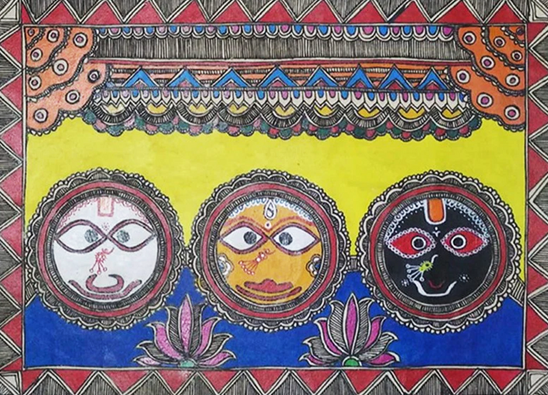 Buy Jagannath Trio Madhubani Painting by Ambika Devi