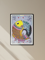 Fish and harmony Madhubani Painting by Ambika Devi for sale