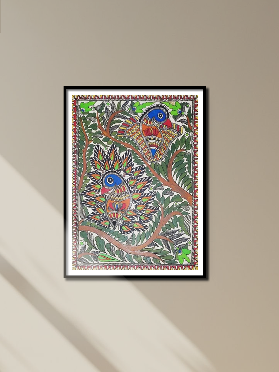Magical Elegance: Ambika Devi's Madhubani Painting for sale