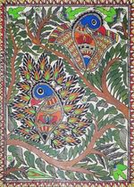 Buy Magical Elegance: Ambika Devi's Madhubani Painting