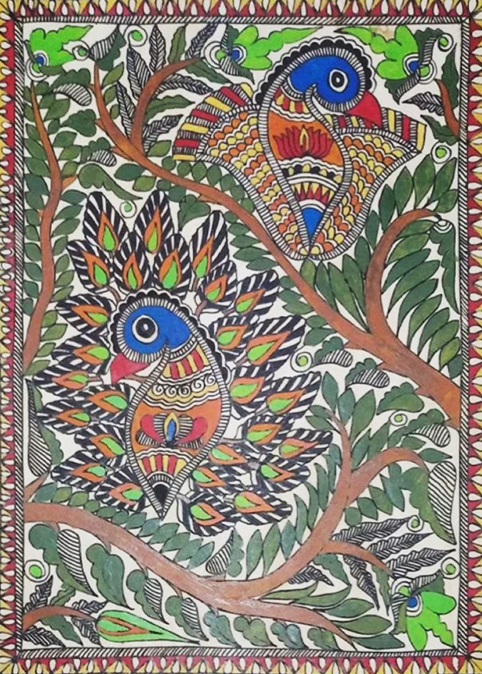 Buy Magical Elegance: Ambika Devi's Madhubani Painting