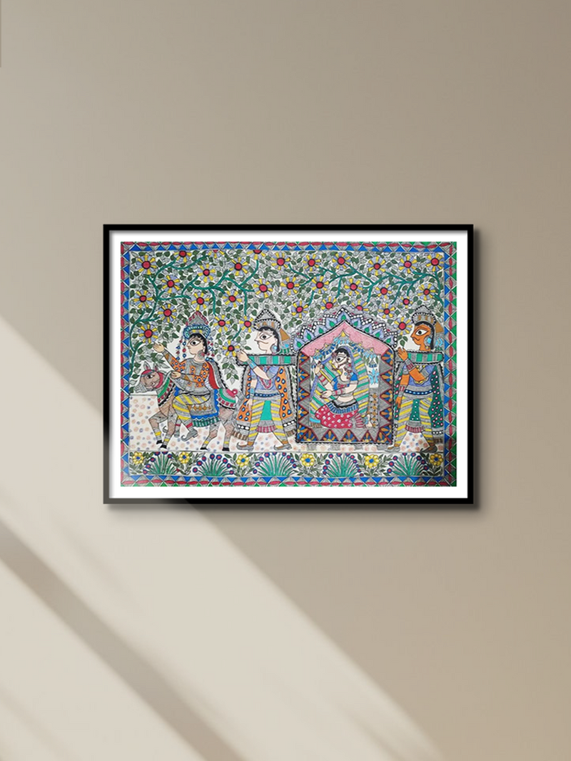 Doli Kahar, Madhubani Painting by Ambika Devi for sale