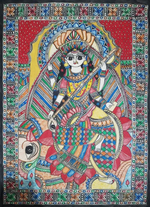 Buy Saraswati Madhubani Painting By Ambika Devi