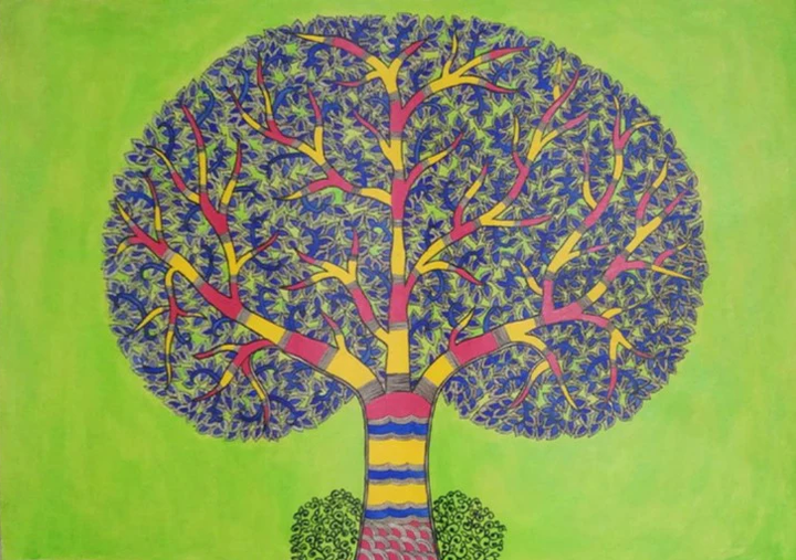 Tree of Life Madhubani Painting By Ambika Devi Thumbnail