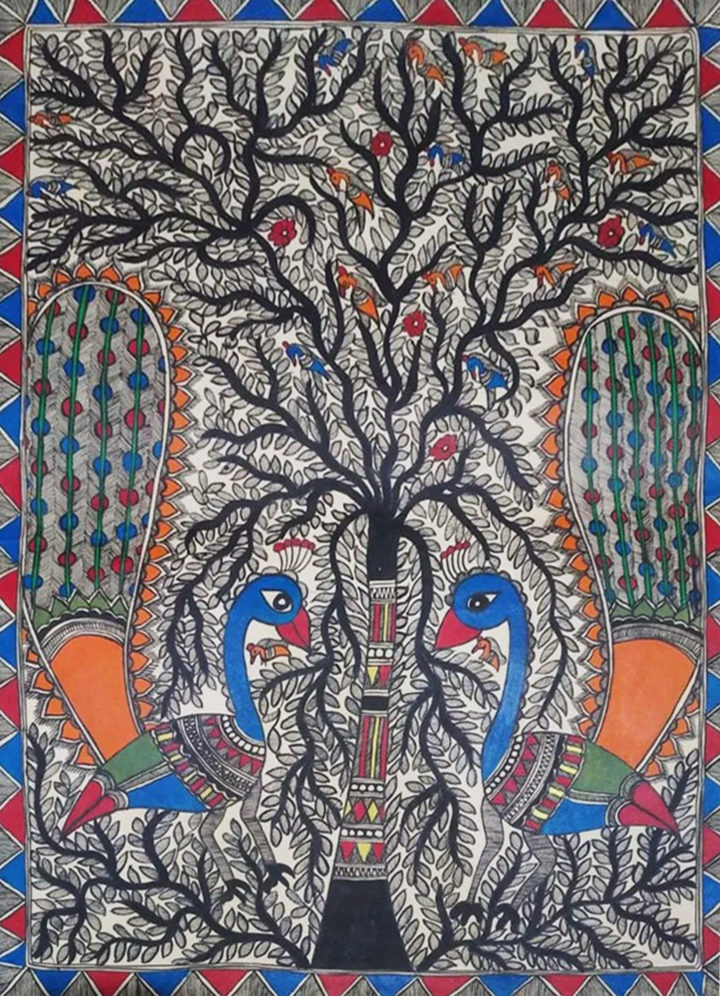 Tree of Life Madhubani Painting By Ambika Devi Thumbnail