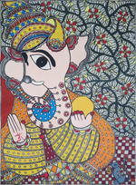 Shop Ganesha Madhubani Painting By Ambika Devi