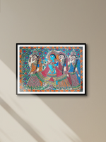 Raas Leela Madhubani painting by Ambika Devi for sale