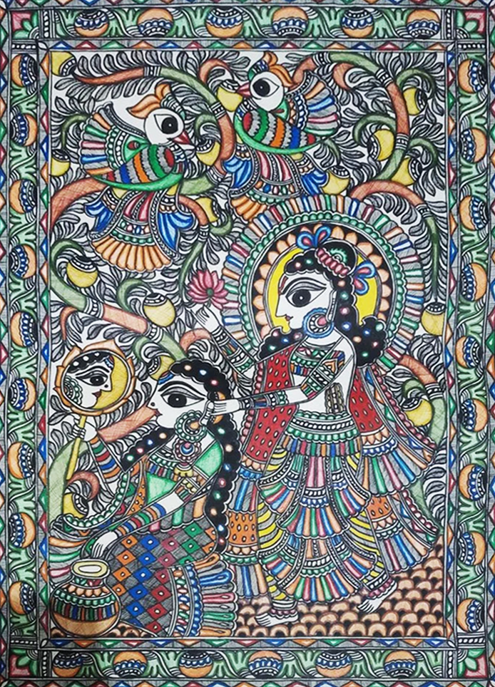 Buy Sita and Rama Madhubani painting by Ambika Devi