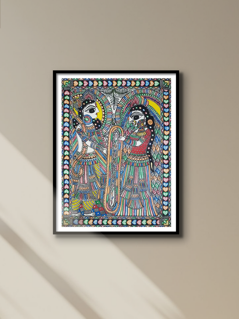 Vivah Panchami Madhubani painting by Ambika Devi for sale