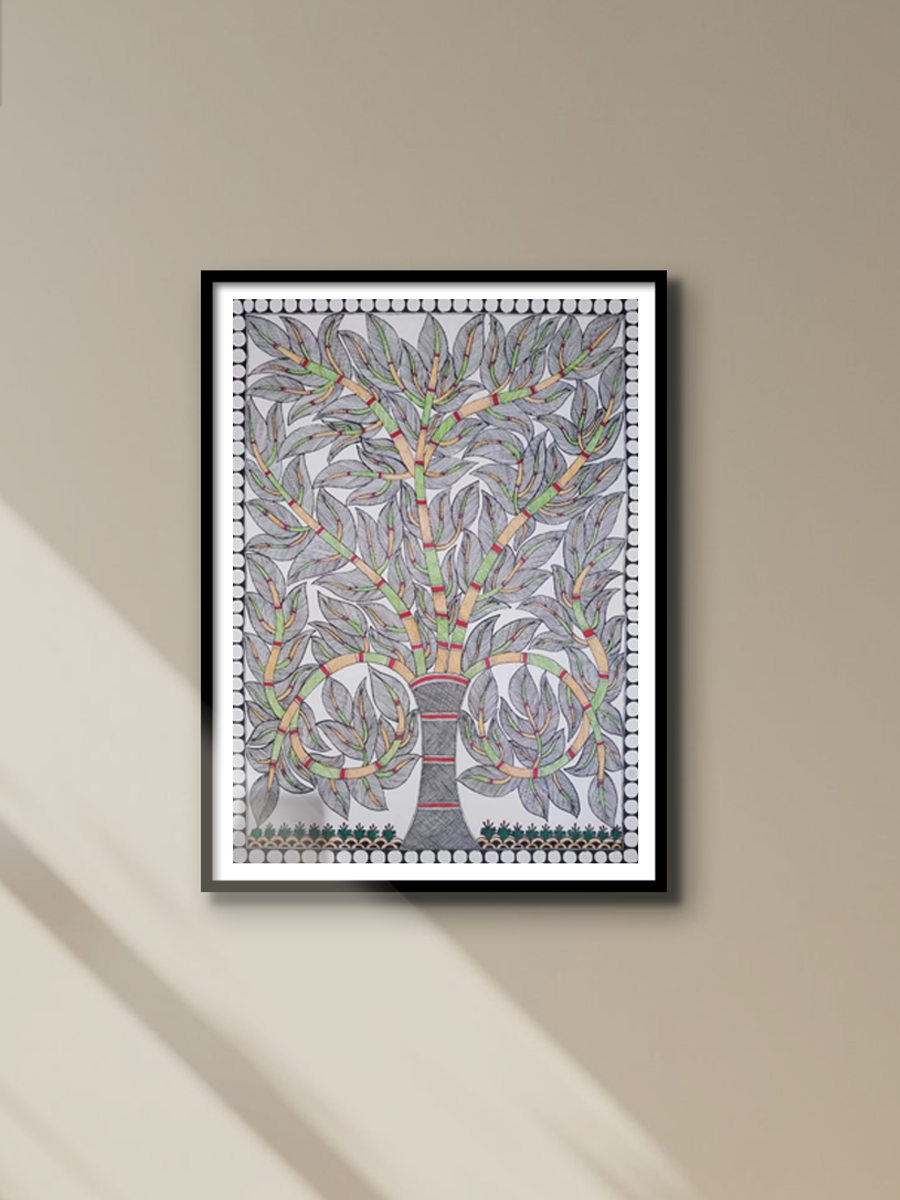 Tree of Life Madhubani painting by Ambika Devi for sale