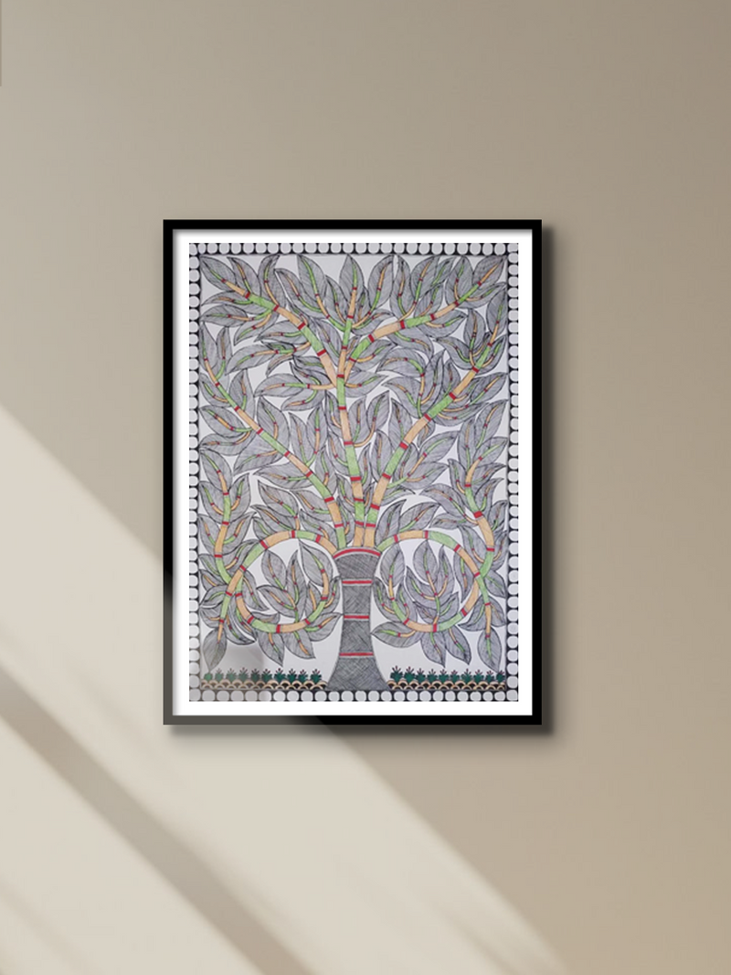 Tree of Life Madhubani painting by Ambika Devi for sale