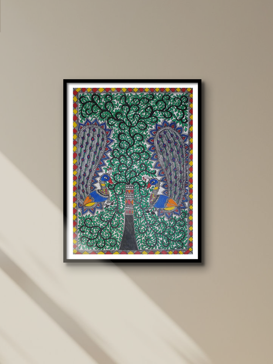 Tree of Life Madhubani painting by Ambika Devi for sale