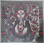 Shop Blossoming Ganesha Madhubani Painting By Ambika Devi