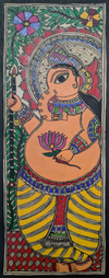 Buy Ganesha amidst Greens Madhubani Painting By Ambika Devi