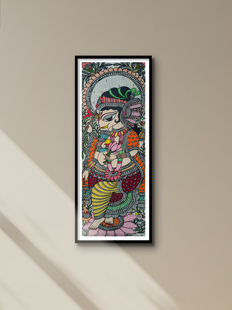 Floral Ganesha Madhubani Painting By Ambika Devi for sale