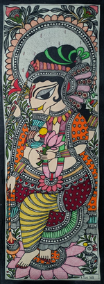 Buy Floral Ganesha Madhubani Painting By Ambika Devi