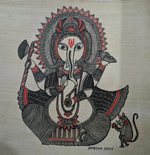 Buy Ganesha Madhubani Painting By Ambika Devi