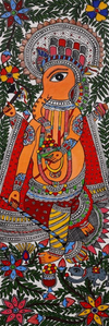 Buy Warrior Ganesha Madhubani Painting By Ambika Devi