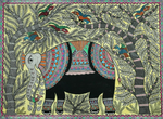 Buy The Giant Royal Elephant Madhubani Painting by Ambika Devi
