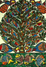 Shop Fins And Flights on Tree of Life, Madhubani Painting by Ambika Devi