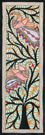 Buy Serenade of Colours: Lively Beauties Madhubani Painting by Ambika Devi