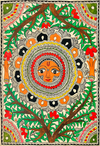 The Glory of Surya Dev, Madhubani Painting by Ambika Devi