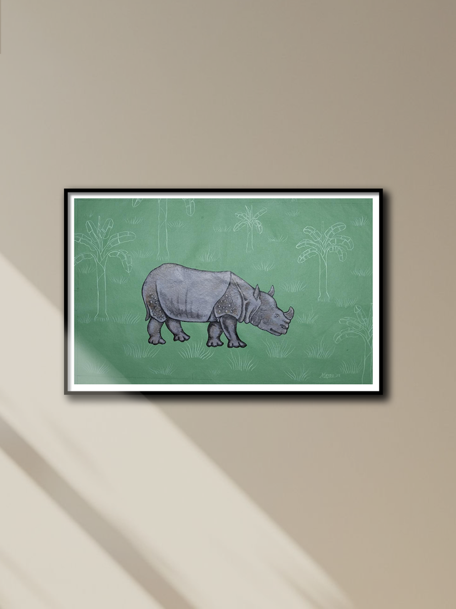 Shop One-Horned Rhino in Assamese Painting