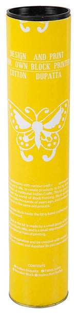 POTLI Handmade Wooden Block Print DIY Craft Kit r Dupatta -Yellow Butterfly  (For All Ages)