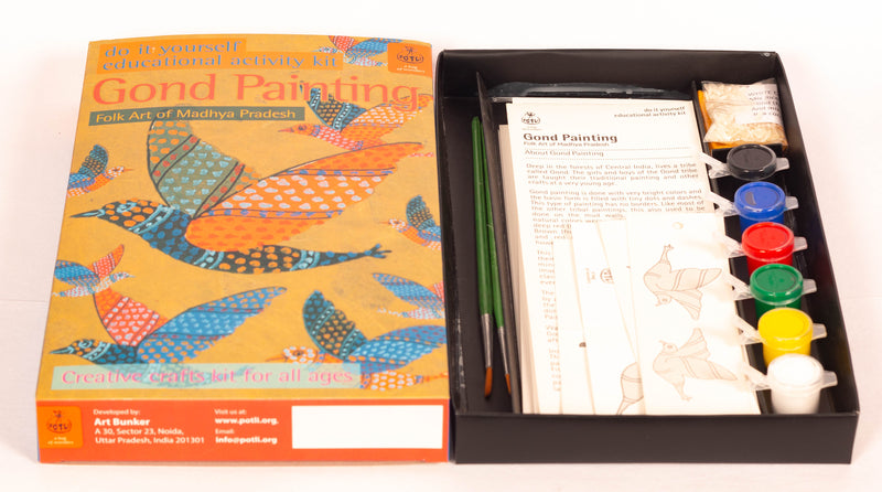POTLI DIY Educational Colouring Kit - Gond Painting of Madhya Pradesh for Young Artists (5 Years +)