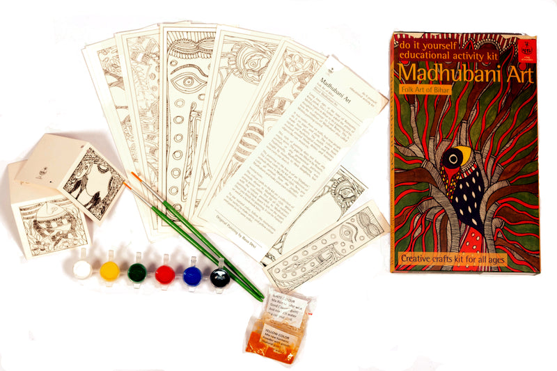 POTLI DIY Educational Colouring Kit - Madhubani Painting of Bihar for Young Artists (5 Years +)