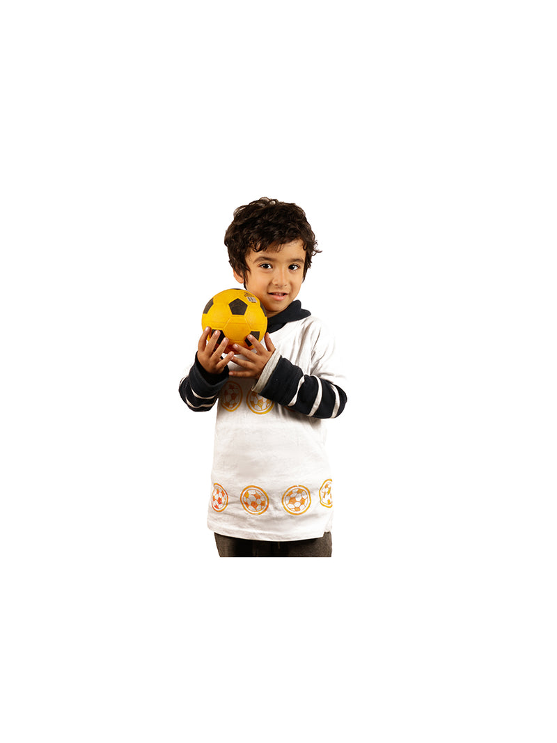 POTLI DIY Craft Kit - Block Print Your own T-Shirt (Football) Age 4-12 years
