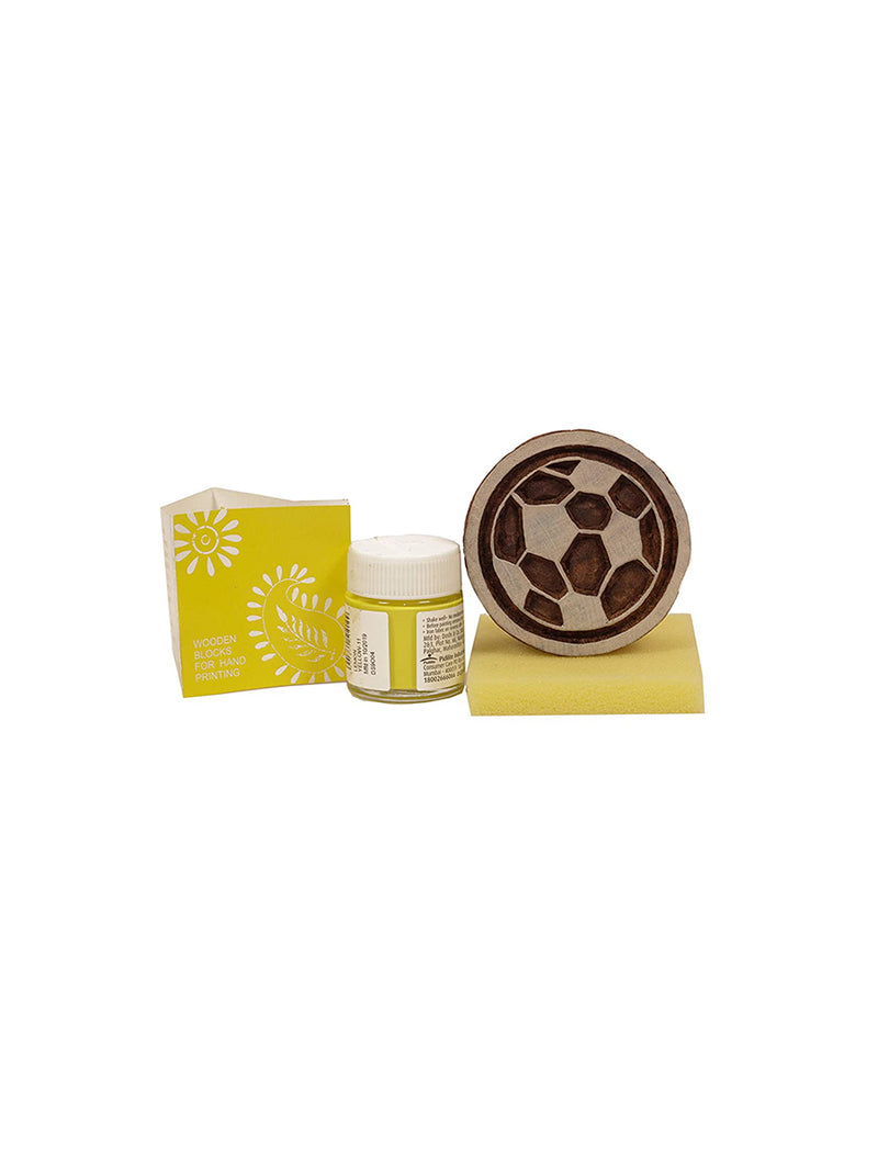 POTLI DIY Craft Kit - Block Print Your own T-Shirt (Football) Age 4-12 years