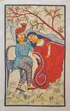 Buy A Symphony of Love A Khalighat Painting of a Swing's Embrace by Sonali Chitrakar