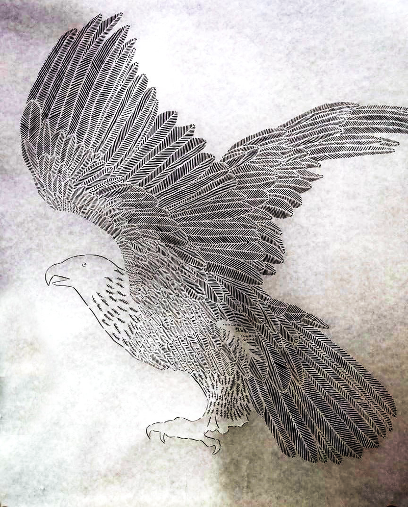 Buy Majestic Soar: The Eagle in Ashutosh Verma's Sanjhi Art
