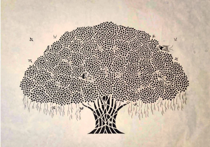 Buy Sacred Silhouette: Ashutosh Verma's Banyan Tree Sanjhi