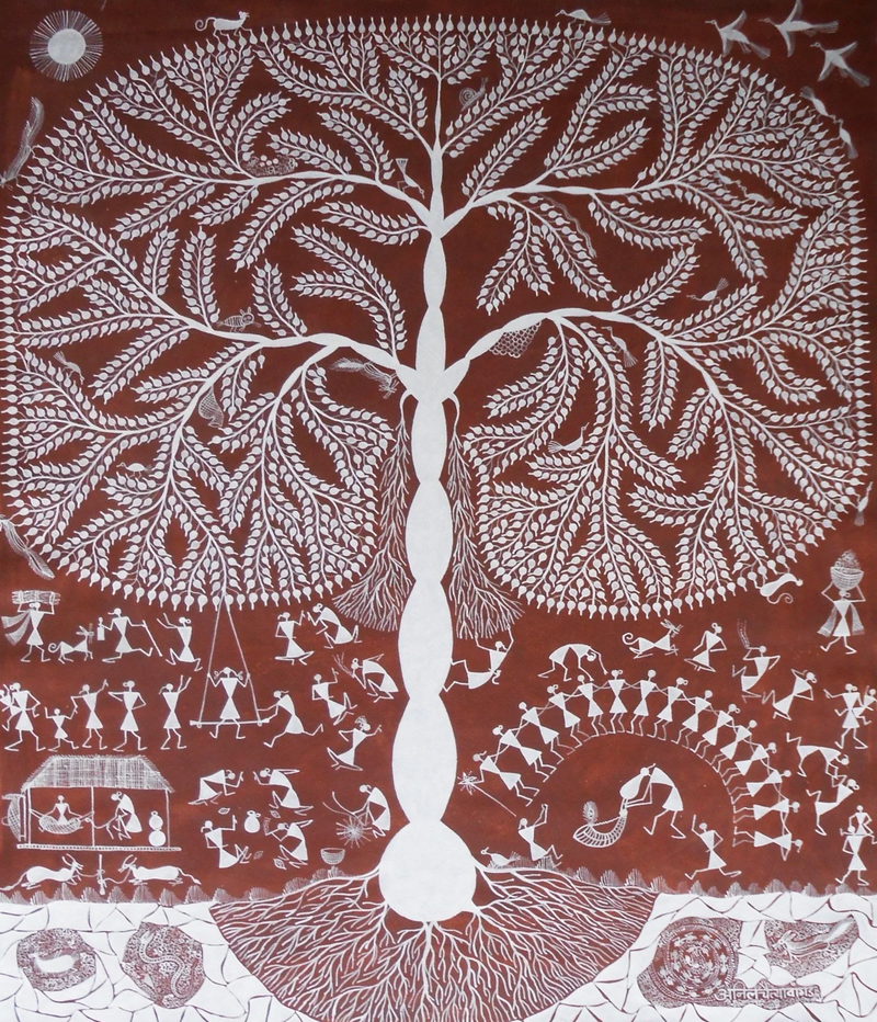 Tree of life: Warli painting by Anil Wangad